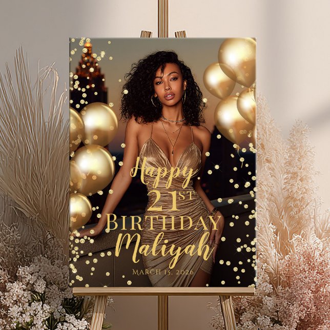 Póster Birthday party photo gold font welcome poster (Subido por el creador)