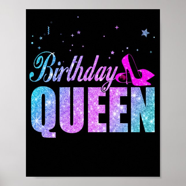 Póster Birthday Queen Daughter Or Mom's Birthday Party (Frente)