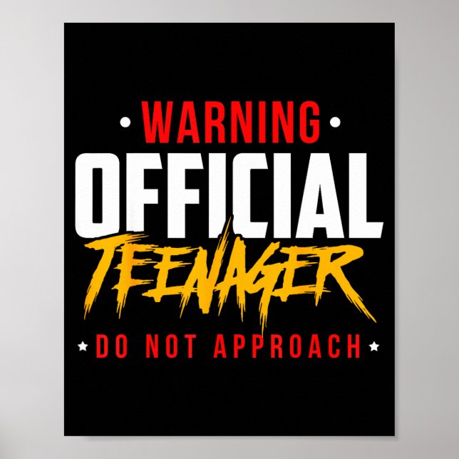 Póster Birthday Teenagers Teenager Do Not Approach  (Frente)