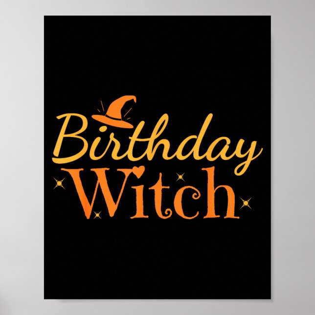Póster Birthday Witch Funny Halloween Shirt  (Frente)