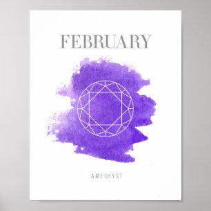 Póster Birthstone Amethyst febrero