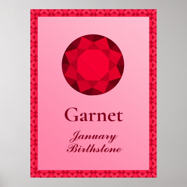 Póster Birthstone Illustration for January - Garnet   (Frente)