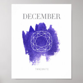 Póster Birthstone tanzano diciembre