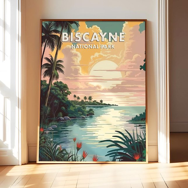Póster Biscayne National Park Poster Art Print, Retro Nat (Subido por el creador)