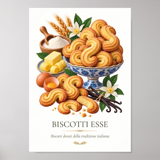Póster Biscotti Esse – Vintage Italian Dessert (Frente)