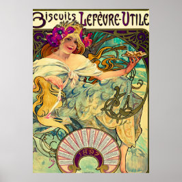 Póster Biscuits Lefevre-Utile de Alphonse Mucha (1896)