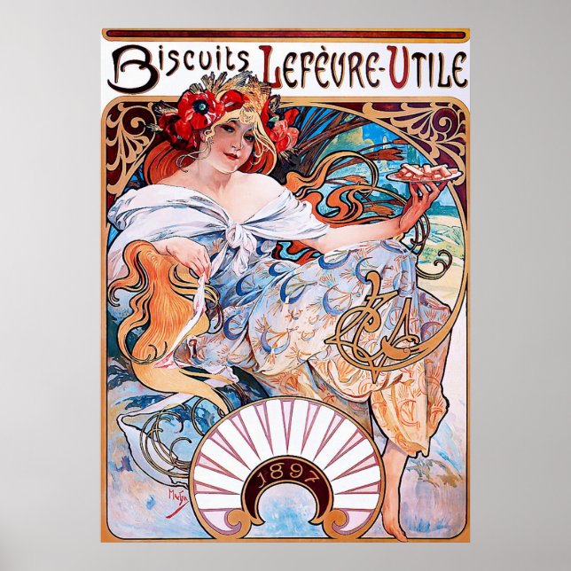 Póster Biscuits Lefèvre-Utile ~ Publicidad de época (Frente)