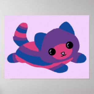 Póster Bisexual Pride Cat Poster