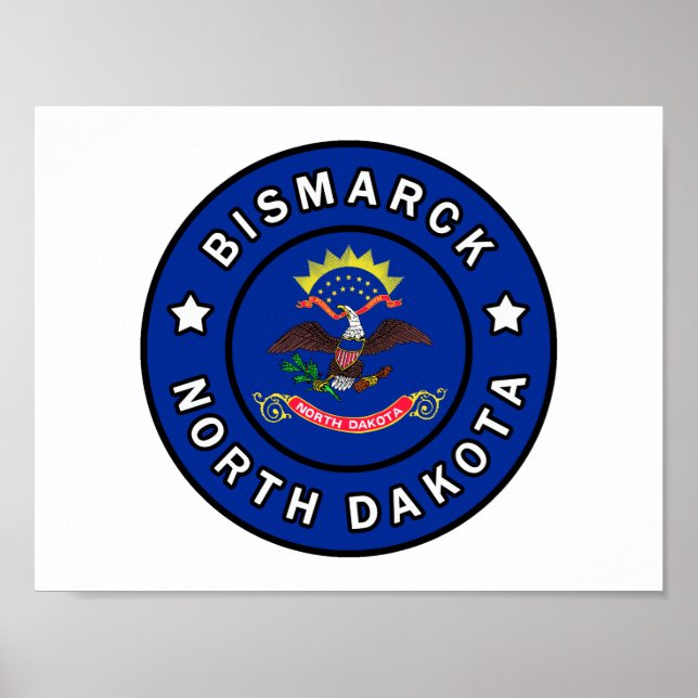 Póster Bismarck Dakota del Norte (Frente)