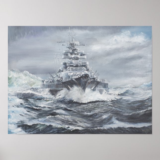 Póster Bismarck frente a la costa de Groenlandia 1900 hor (Frente)