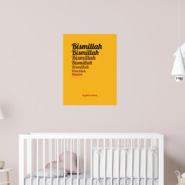 Póster Bismillah Typography Personalizado de guardería de