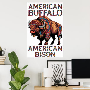 Póster Bison Adored In Feathers
