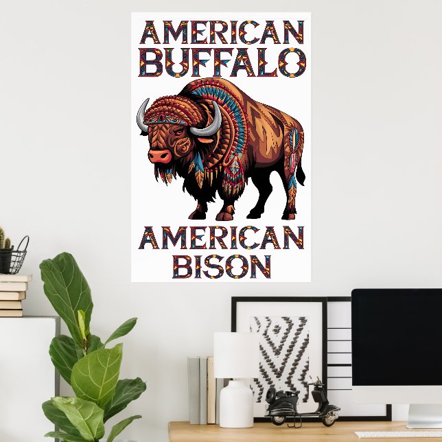 Póster Bison Adored In Feathers (Oficina en casa)