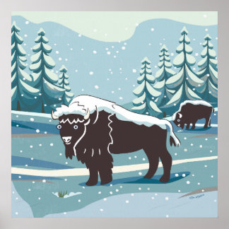 Póster Bison Art Poster