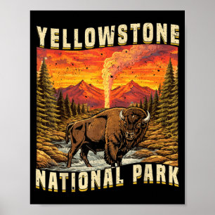 Póster Bison Bufalos Vacas Parque Nacional Yellowstone