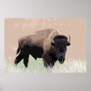 Póster Bison Buffalo American Artwork