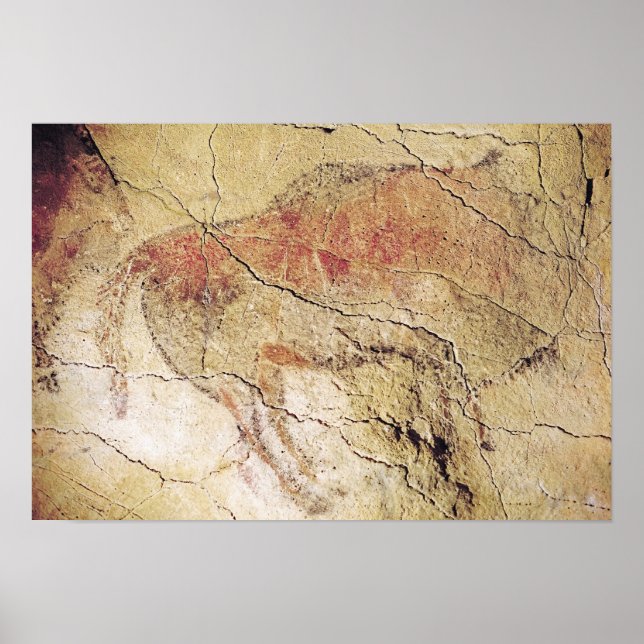 Póster Bison de las cuevas de Altamira, c.15000 a.C. (Frente)