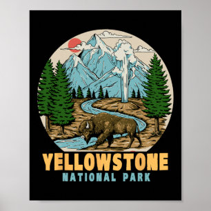 Póster Bison del Parque Nacional Yellowstone Campo de sen