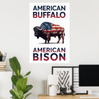 Bison envuelto en estrellas y rayas