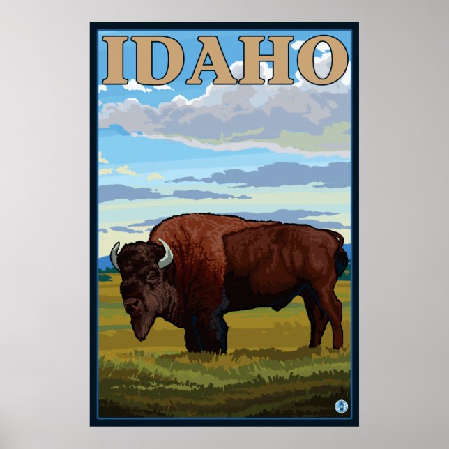 Póster Bison Scene - Idaho (Frente)