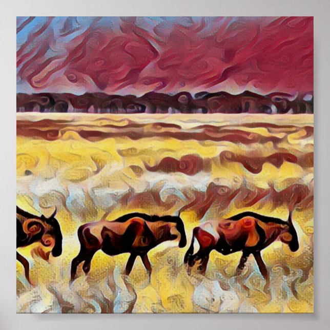 Póster Bisons Home On The Range Pop Art, Poster (Frente)