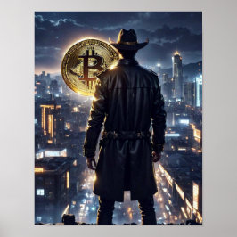 Póster Bit Coin Cowboy Poster Art