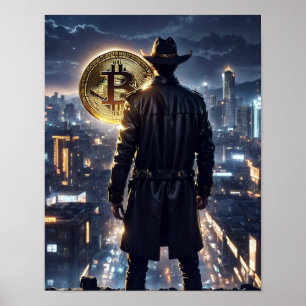 Póster Bit Coin Cowboy Poster Art