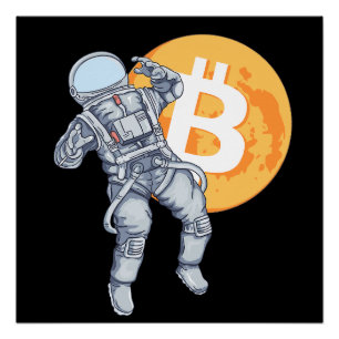 Póster BITCOIN -Astronauta Cripto- A La Luna
