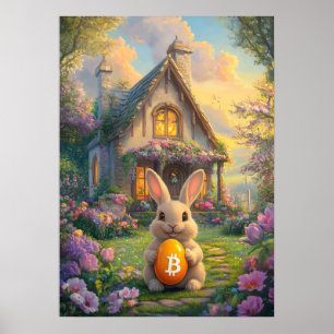 Póster Bitcoin Easter Bunny Crypto Rabbit Hole