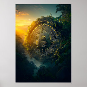 Póster Bitcoin en la jungla