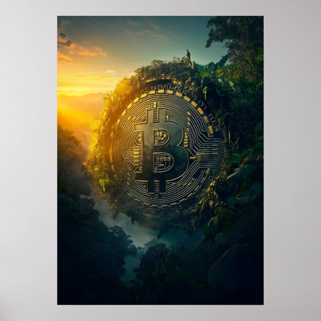 Póster Bitcoin en la jungla (Frente)