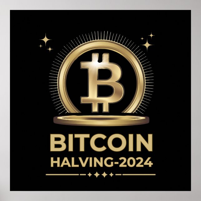 Póster BITCOIN HALVING 2024 Crypto Digital Currency (Frente)