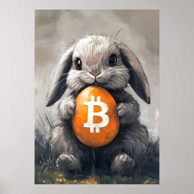 Póster Bitcoin Rabbit Hole Crypto Bunny Poster (Frente)