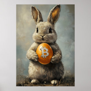 Póster Bitcoin Rabbit Hole Crypto Wall Art