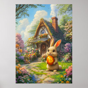 Póster Bitcoin Rabbit Hole Easter Bungalow Wall Art