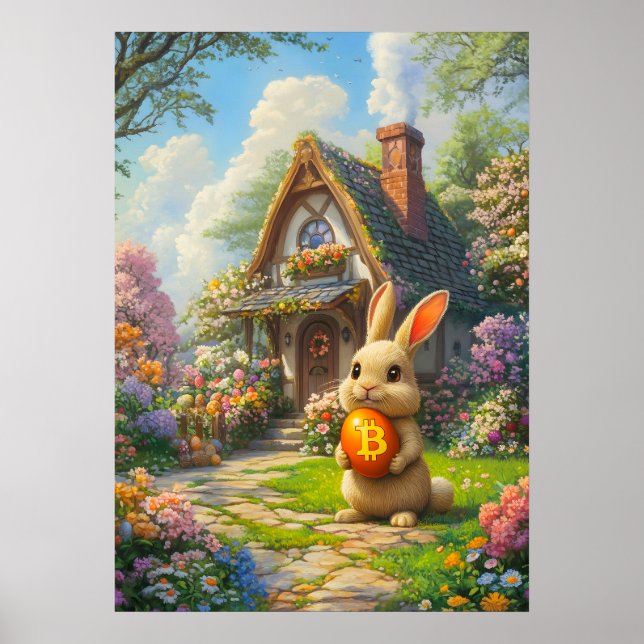 Póster Bitcoin Rabbit Hole Easter Bungalow Wall Art (Frente)
