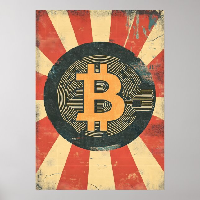 Póster Bitcoin Vintage (Frente)