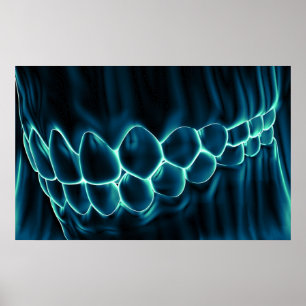 Póster Bite de dientes azules y Poster ortodoncista de go