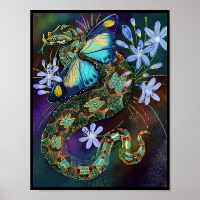 Póster Bitis Nasicornis Butterfly Viper (Frente)