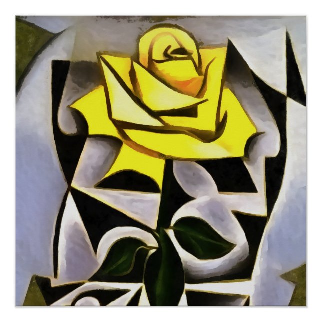 Póster Bizarre Geométrico Yellow Rose Art (Anverso)
