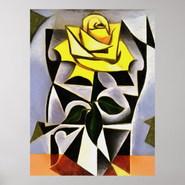Póster Bizarre Geométrico Yellow Rose Art (Frente)
