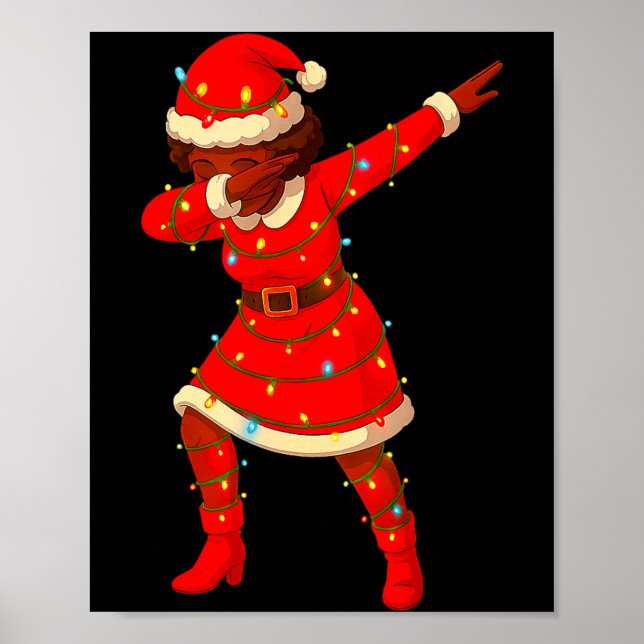 Póster Black African Girl American Melanin Christmas Mrs  (Frente)