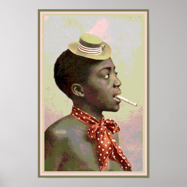 Póster Black America Vintage Boy with Cigar (Frente)