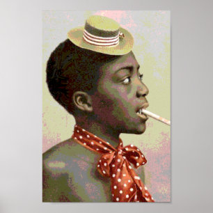 Póster Black America Vintage Boy with Cigar
