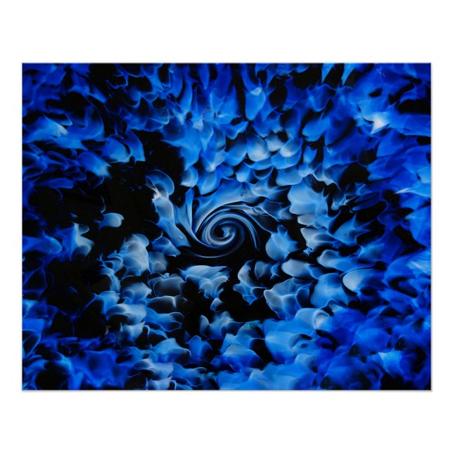 Póster Black And Blue Glass Abstract  (Anverso)
