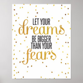 Póster Black and Gold Dreams Inspirational Quote