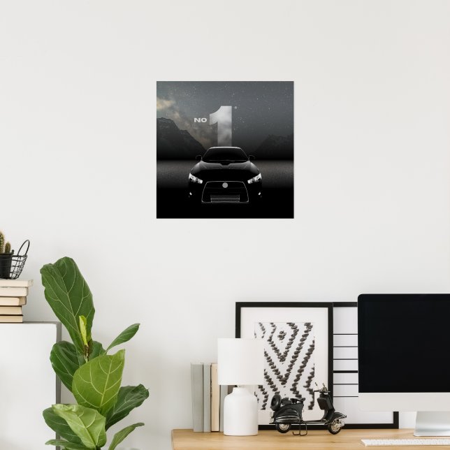 Póster Black and Grey Futuristic Best Car  (Oficina en casa)