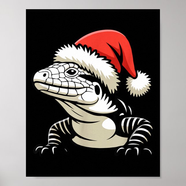 Póster Black And White Argentine Tegu Christmas Ugly Xmas (Frente)