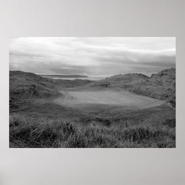 Póster black and white Ballybunion links golf course (Frente)
