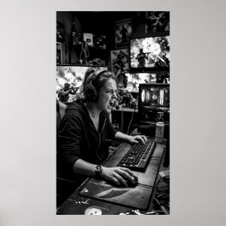 Póster Black and White Battle Station Instruction Poster